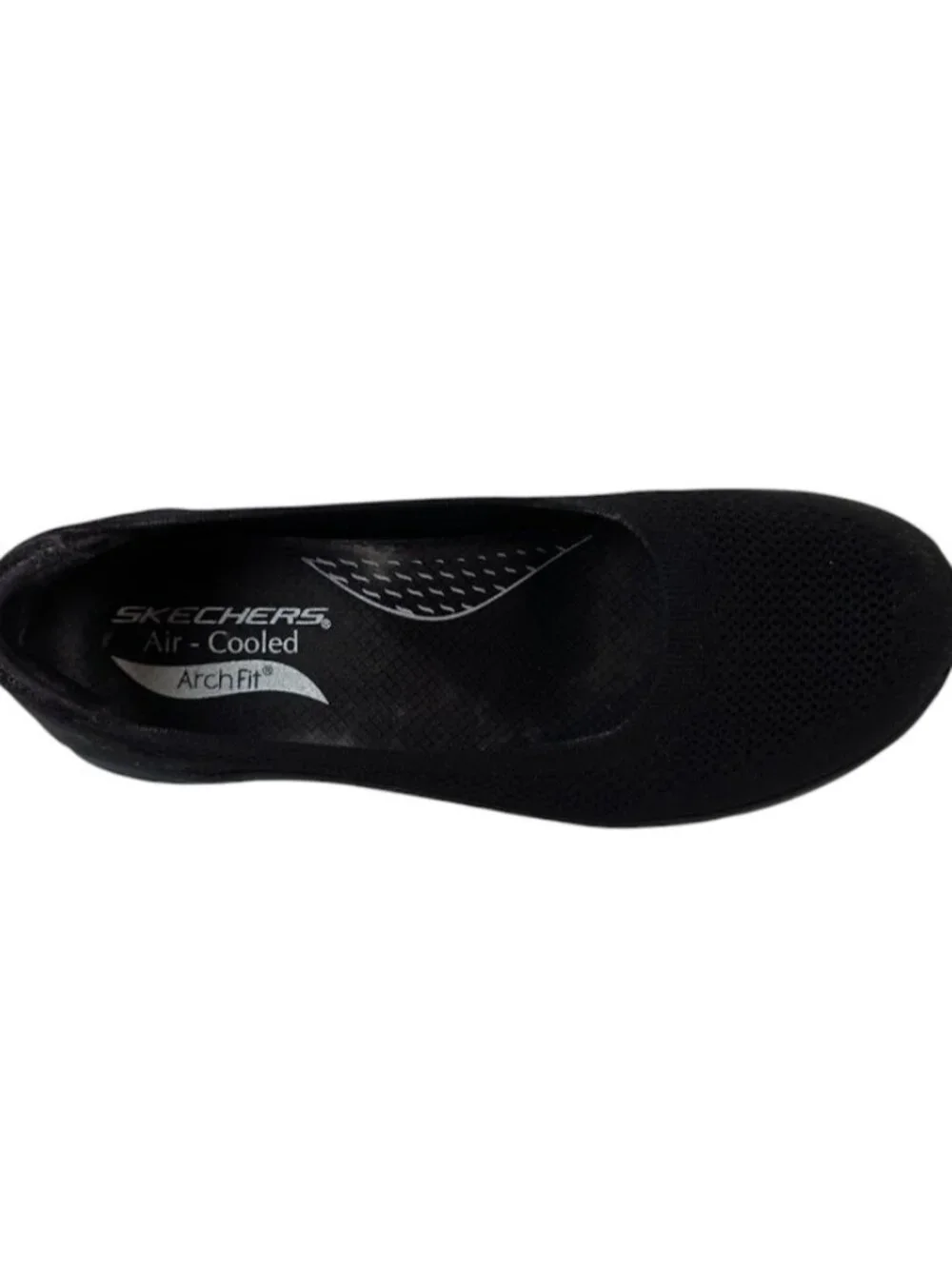 Skechers Slip On Shoes Women's 8 Ballet Flat Style Air Cooled Arch Fit Black